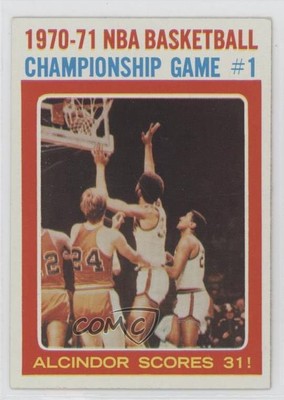 1971 Topps NBA Championship Kareem Abdul-Jabbar Game 1 (Alcindor Scores 31!) HOF