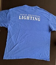 Jonas Brothers Happiness Begins Tour Concert Local Crew T Shirt Blue XL Lighting
