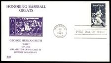 1983 Babe Ruth FDC Honoring Baseball Greats George Herman Ruth Glen Cachet