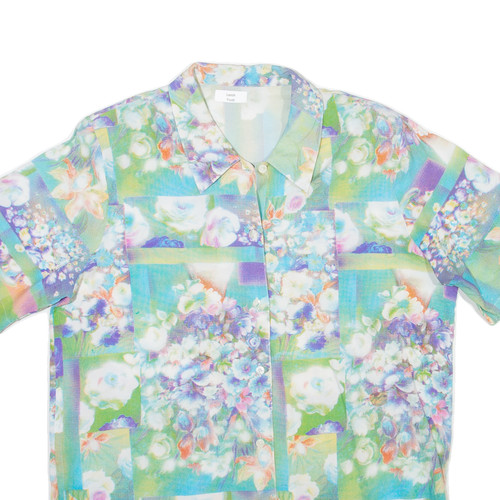 Damen Shirt blau geblümt M - Bild 2 von 6