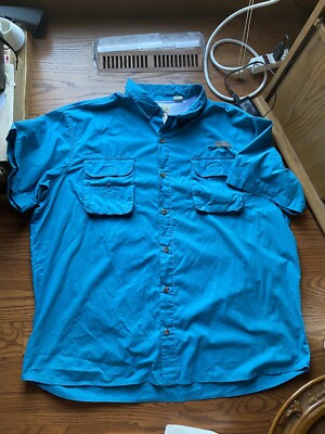 RedHead Shirt Adult 3XL Teal Vented Fishing Outdoor Mens Button Up Pockets