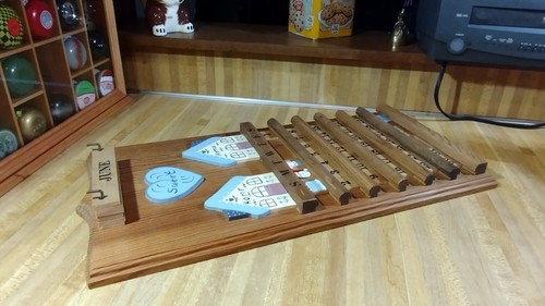 Folk Art Wooden Perpetual Wall Calendar,'90,Wanda,Sweet Home,21 1/2 x 11! - Picture 11 of 12