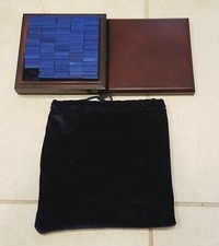 Scrabble Collectors Edition 2000 97/100 Blue Letters Wood Box Holders Tile Bag