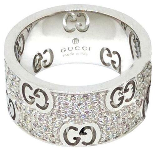 Gucci 18k White Gold Icon Stardust Eternity 0.57ct Diamond Band Ring
