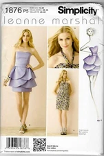 Simplicity Pattern 1876 Misses Dress Designer Leanne Marshall SZ 12-20 Uncut