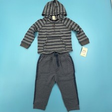 Tucker Tate 2 pc Outfit Top Hood and Pants Size:12M Color:Navy Heather Striped