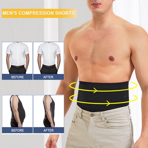 2x Men Slim Compression High Waist Boxer Shorts Body Shaper Girdle Panty Briefs - Picture 7 of 19