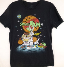 Space Jam-Bugs Bunny-Taz-Daffy Duck T-Shirt-Mens Adult Medium, Black-100 Cotton