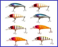 8 Nuevos Señuelos de Pesca de Minnow para Agua Fresca, Agua Salada