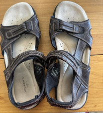 Mens Dockers Strap Sandals Page Brown Memory Foam Fusion Footbed 13M VGC