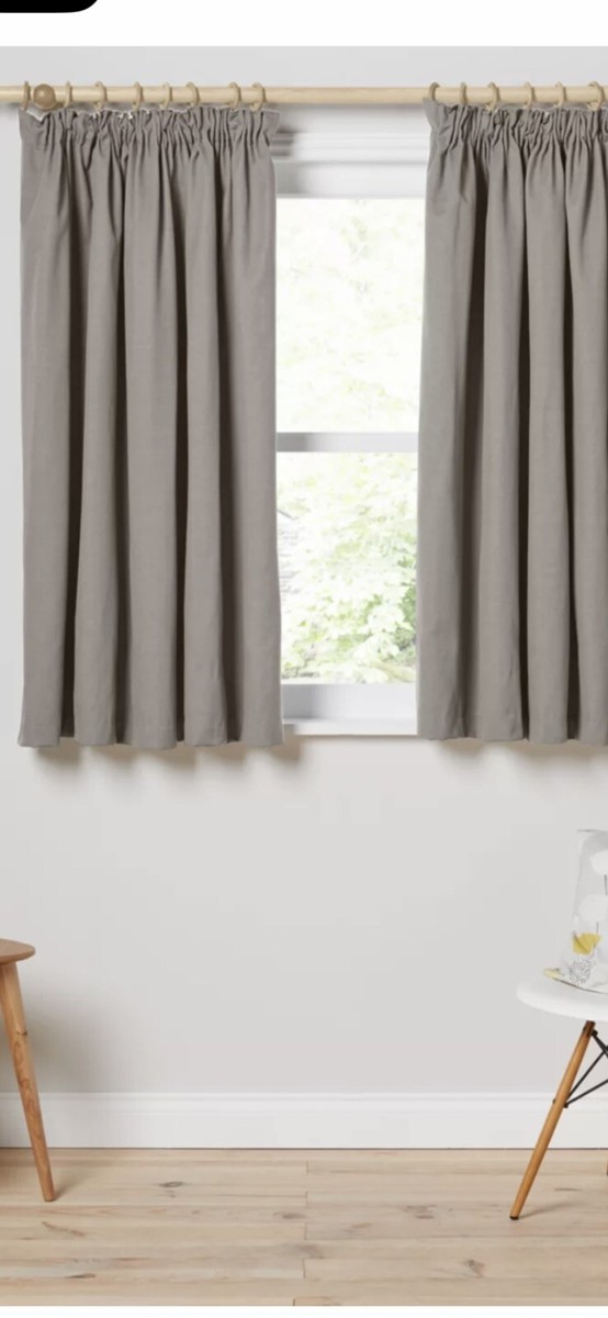 John Lewis Arlo Pair Lined Pencil Pleat Curtains Storm Grey W117 x