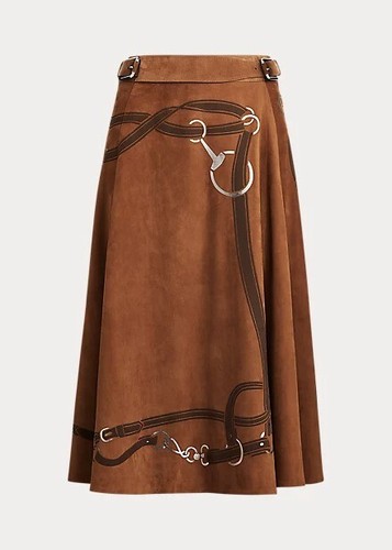 $3,790 Ralph Lauren Collection Purple Label Donnelly Equestrian Leather Skirt 6