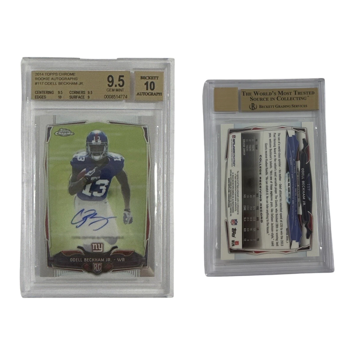 10 Graded Football Odell Beckham Jr. Sports Trading Cards for sale