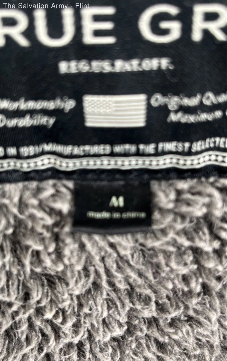 True Grit Mens Gray Houndstooth Sherpa Lined Button Front Jacket Size Medium image 8