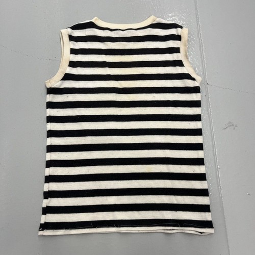 Vintage 60s Black/White Striped Blank Pocket Top 1960s True Vintage - Picture 3 of 4