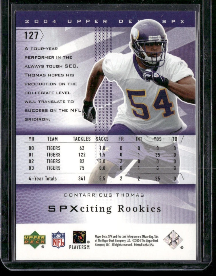 2004 SPx #127 Dontarrious Thomas #/1650 - Image 2 of 2