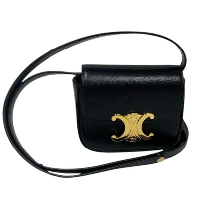 CELINE|CROSSBAGS (MINI CLAUDE IN SHINY CALFSKIN (10I513 Celine Mini Claude 10I513 Black Box Calf Women Shoulder Bag