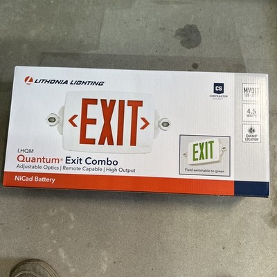 Lithonia Lighting LED LHQM Quantum Exit Sign Emergency Combo Dual Voltage