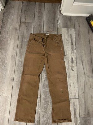 Dickies Women's Brown Relaxed Carpenter Pants Straight Leg Flat Front Pockets