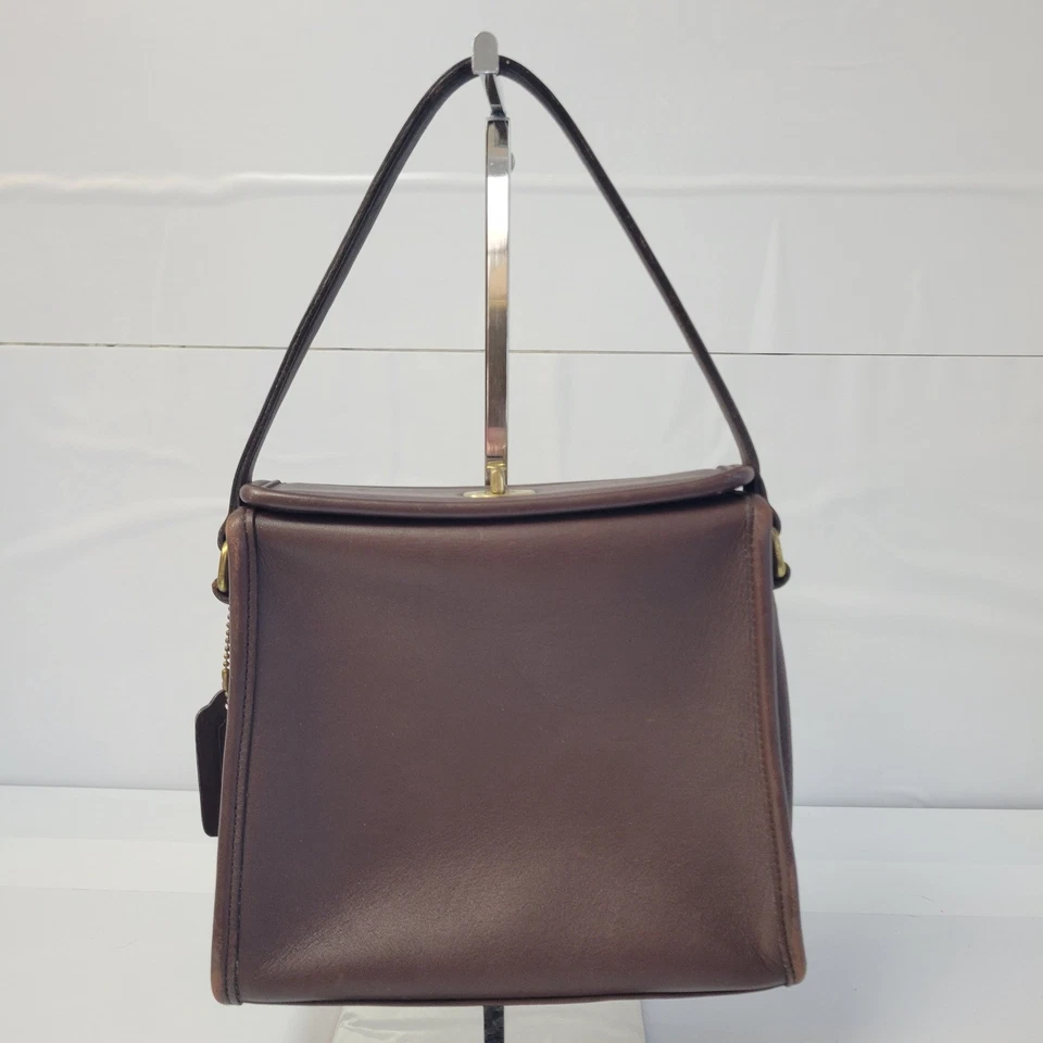 Vintage Coach Geometric Bag A8C-9043 Handbag Purse Glove-Tanned Leather Brown - Image 2 of 4