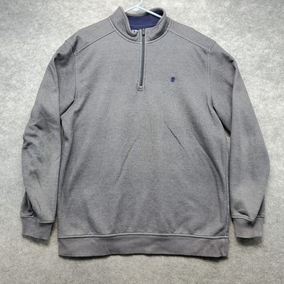 IZOD Shirt Men's Size XLT Tall Gray Advantage Performance 1/4 Zip Long Sleeve