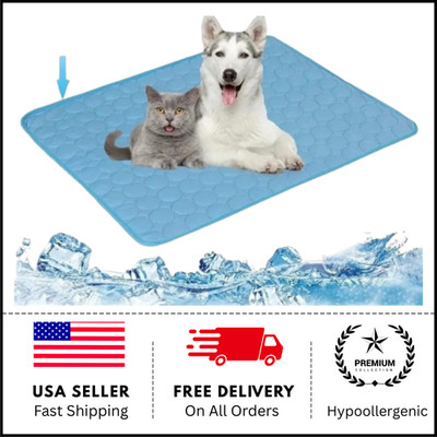 Cooling Pet Mat for Dogs & Cats   Summer Cooling Bed Breathable Blanket
