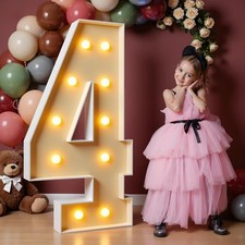 imprsv 4FT Marquee Numbers, Light Up Numbers 4 for 40th Birthday Decorations,...