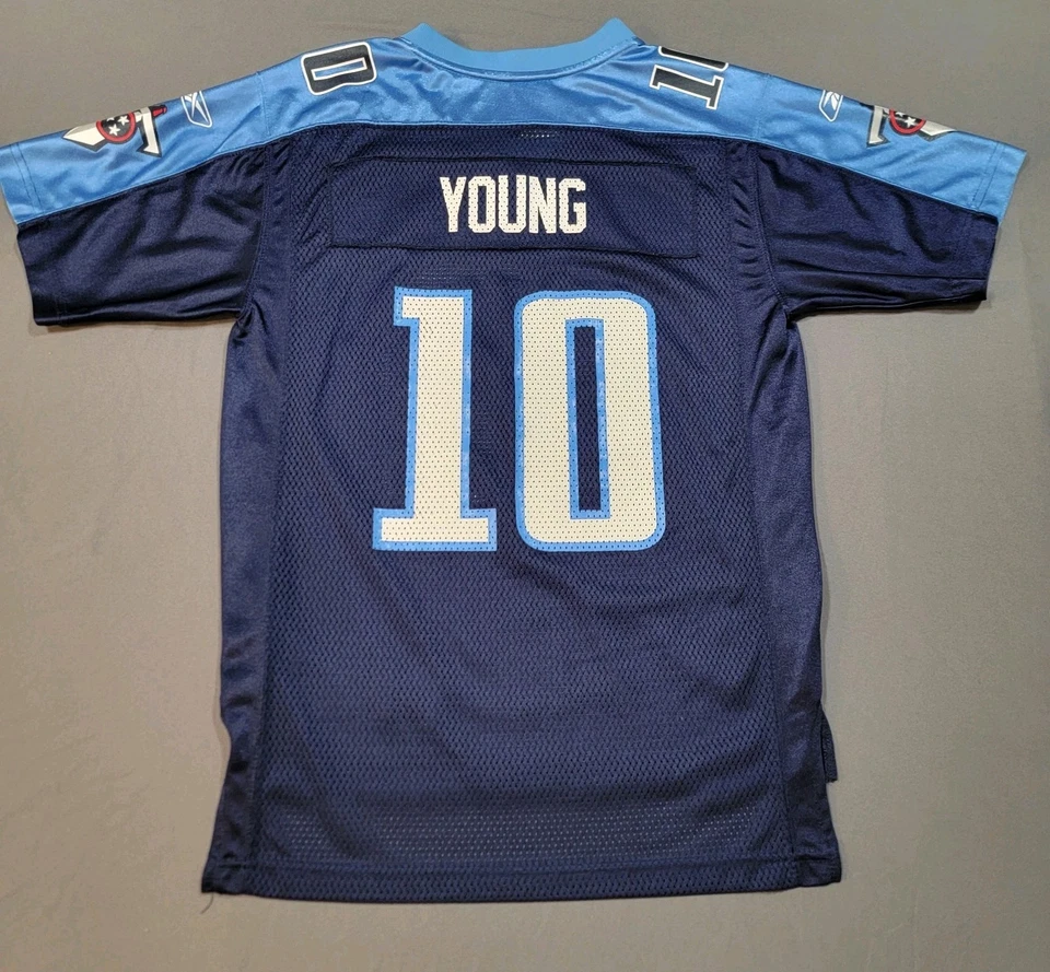 Футболка Винса Янга из Tennessee Titans Reebok NFL ретро синяя молодежная большая 14–16 - Изображение 2 из 4