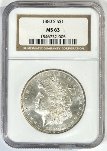 1880-S M$1 Morgan Silver Dollar NGC MS63 Choice BU Lustrous Strong Strike Coin
