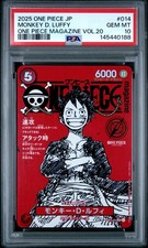 Revista One Piece Monkey D. Luffy ST21-014 One Piece Vol.20 japonesa PSA 10
