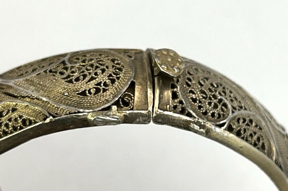 Bali FILIGREE Solid Sterling Silver 925 HINGED BA… - image 7