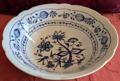 Kahla Zwiebelmuster Porzellan Schale Schüssel, 19 cm breit 6,0 cm tief Vintage