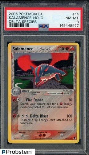 2005 Pokemon Ex Delta Species #14/113 Salamence δ Holo PSA 8 NM-MT