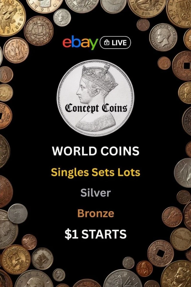 WORLD COIN AUCTION: All $1 Starts; SINGLES SETS LOTS and More!!!