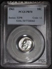 1961 Roosevelt Silver Dime 10C - PCGS PF70 - Very Scarce Coin - SKU#809