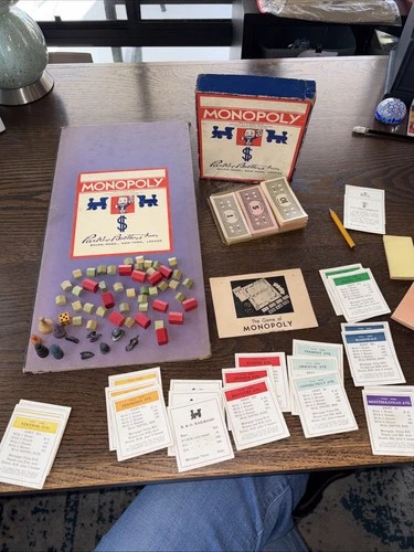 Vintage 1936 Parker Brothers MONOPOLY Board Game With Board