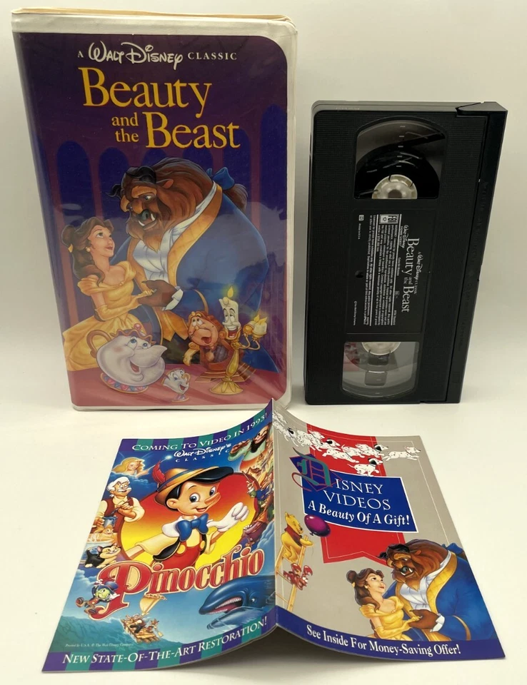 Disney La Bella y la Bestia - Diamante Negro VHS Con marcador de película NTSC - Imagen 4 de 4