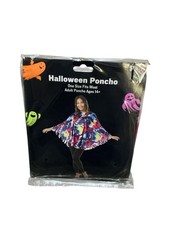 Adult TYE DYE BAT Poncho Costume One Size New