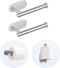 2 Packs Toilet Paper Holder No-Drill Self-Adhesive Towel Rack Stainless Steel Wa