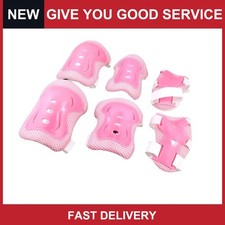 Universal Biking Skating Gear Knee Elbow Pads Wrist Protector Pink Pack of 6