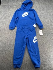 Nike Boys Blue 2Piece Fleece Hoodie  Jogger Pants Set Size 7 NEW