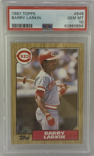 1987 Topps #648 Barry Larkin Cincinnati Reds RC Rookie Card HOF PSA 10 GEM MINT