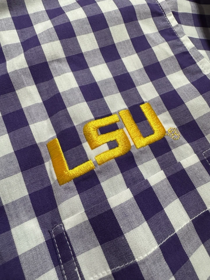 Camisa abotonada Vive La Fete LSU Tigers para niños talla 8 se adapta a 8-10 años nueva sin etiquetas Foto 2 de 4