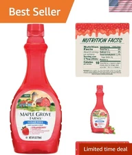 24oz Low-Calorie Sugar-Free Strawberry Syrup - Perfect for Pancakes & Waffles