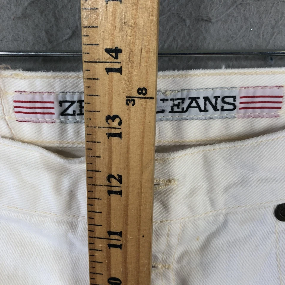 Pantalones Cortos De Colección Zena Jeans Para Mujer 12 Blanco Tiro Alto Denim Informales Años 90 Y2K EE. UU. Foto 3 de 4