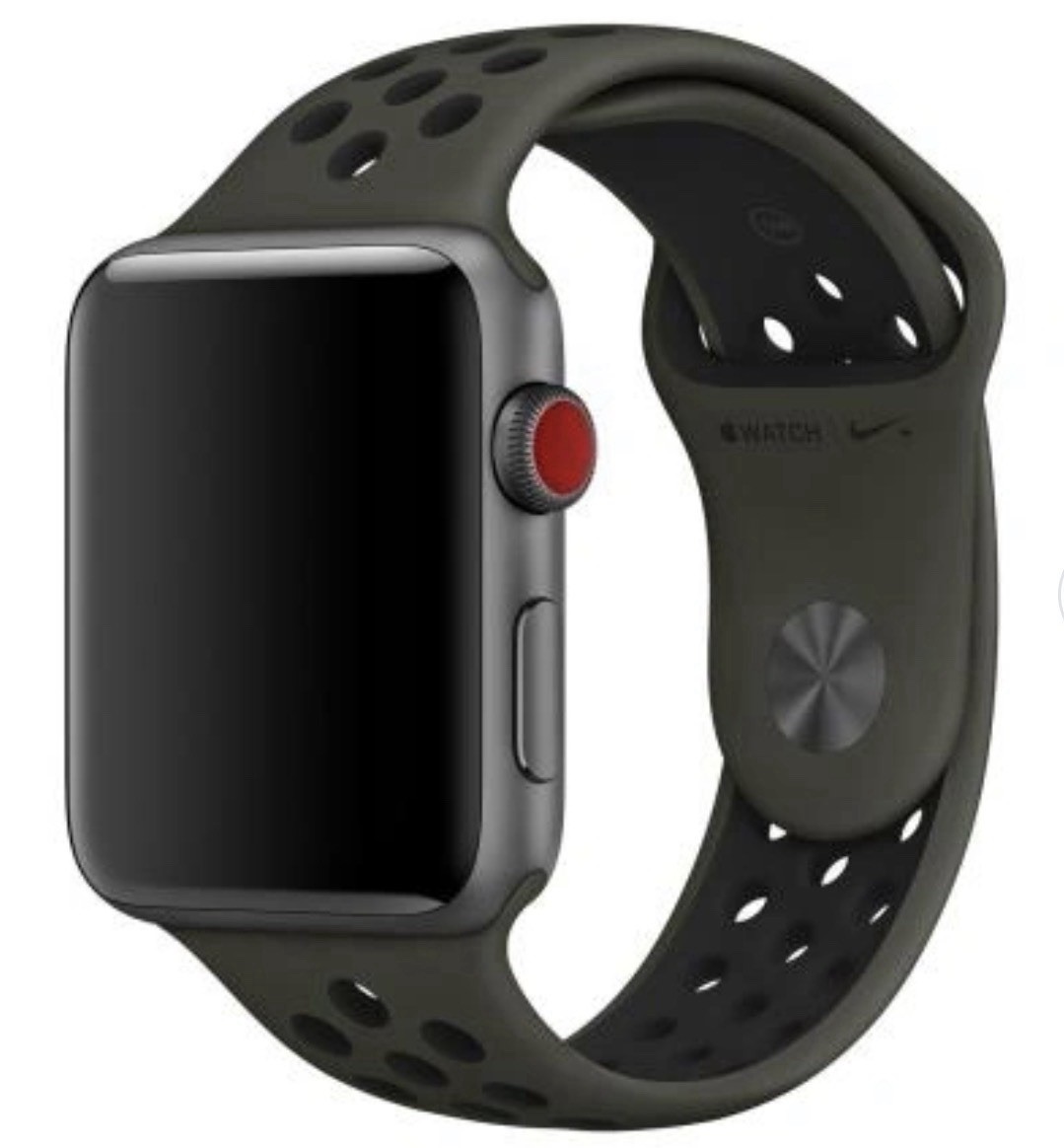 GENUINE APPLE 44MM 45MM 46MM 49MM NIKE SPORT BAND CARGO KHAKI / BLACK STRAP