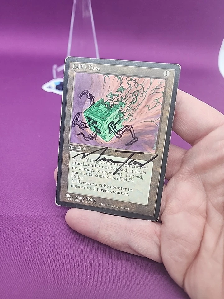 MTG Delif's Cube Altered Signed Mark Tedin Fallen Empires Magic Rare *CCGHouse* - Image 3 of 4