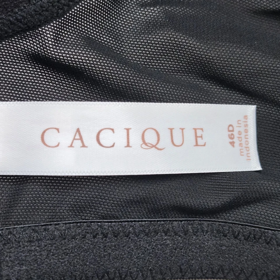 Cacique Women Bra 46D Black Floral Modern Lace Covered BALC Balconette - Image 3 of 4