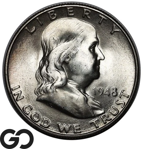 1948-D Franklin Half Dollar, Solid Gem BU++