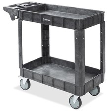 OPEN BOX - Utility Service Cart with 4-5" Swivel Wheels, 2 Shelves, 550lb. 40x17